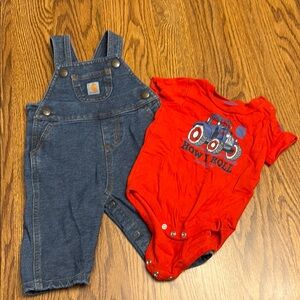 Carhartt Jean Bib Overalls and Onesie